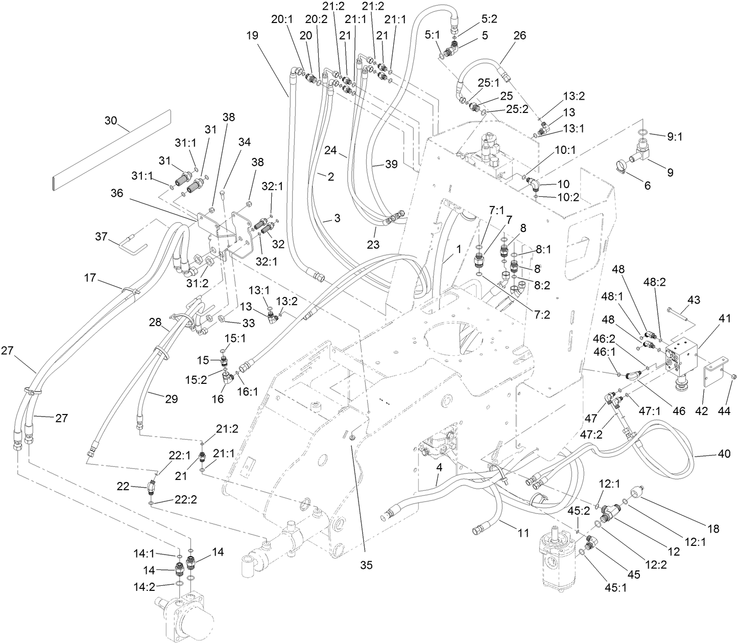 Hydraulic Hose Routing Assembly