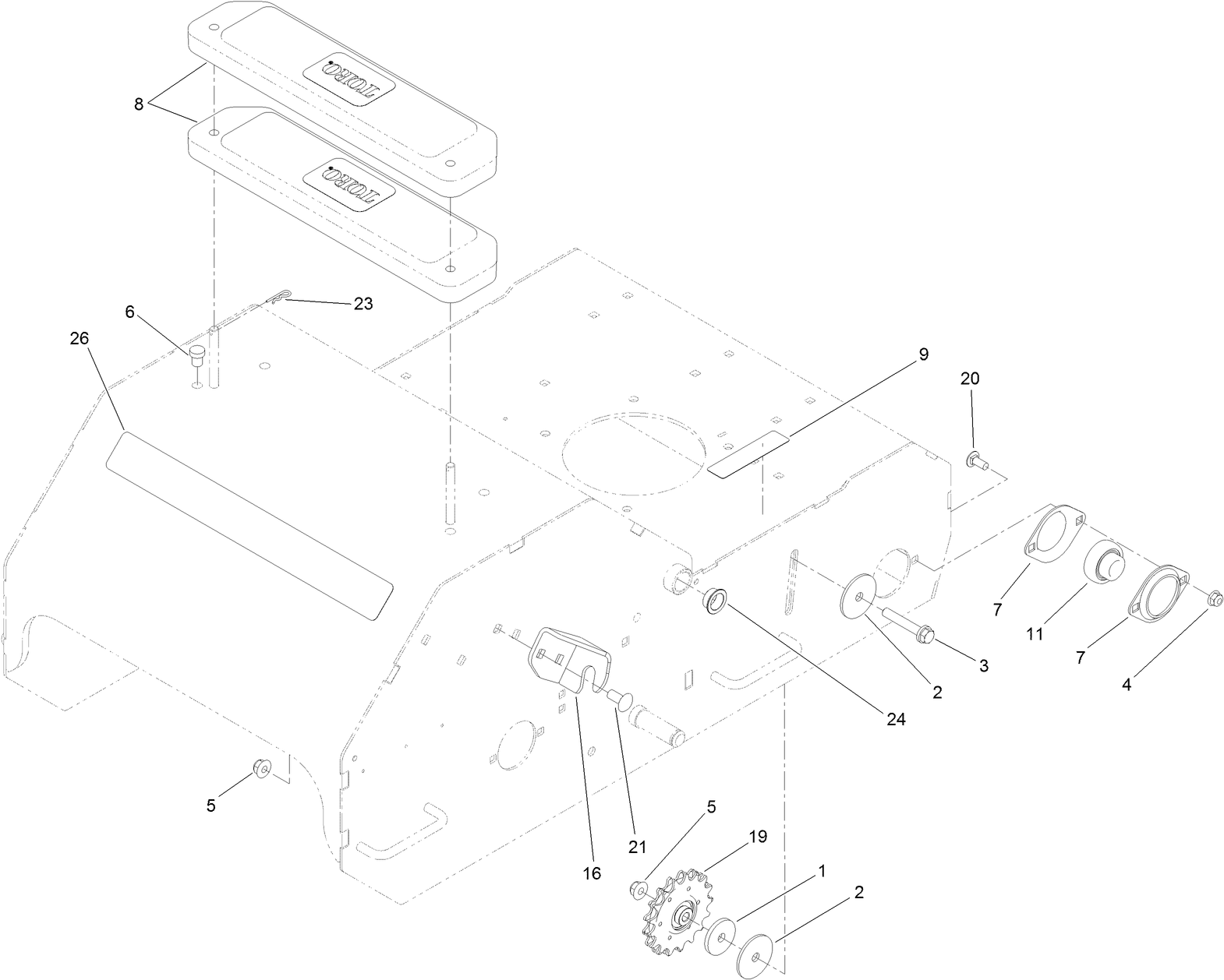Idler Sprocket and Weight Assembly