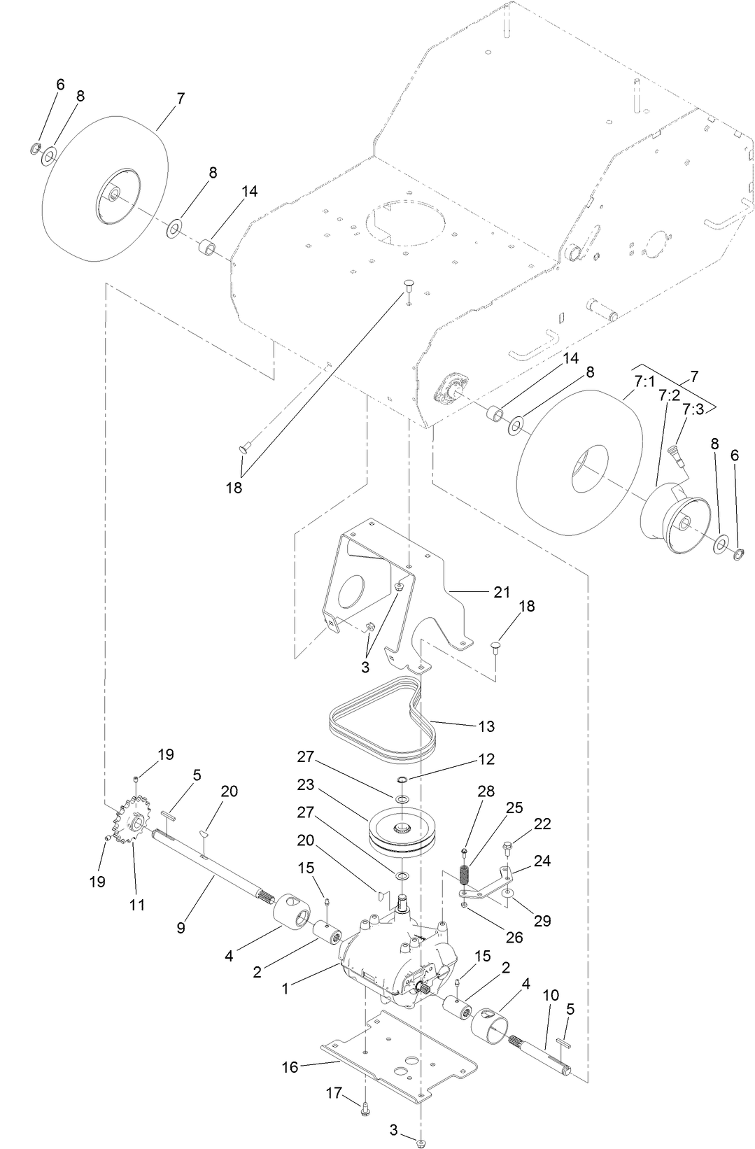 Transmission and Wheel Assembly