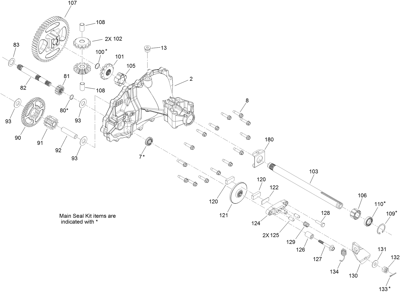 Side Housing Transmission Assembly No. 121-0999