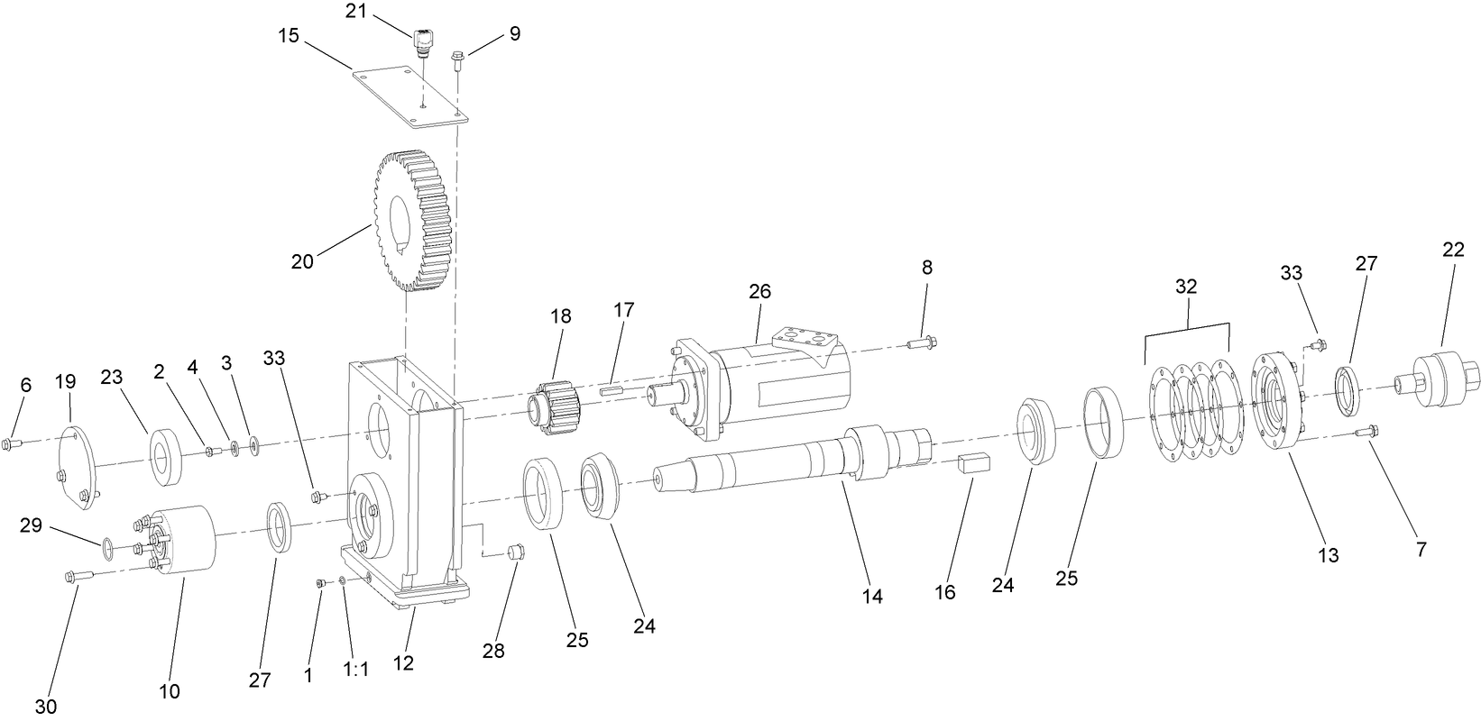 Rotary Gearbox Assembly No. 125-4512