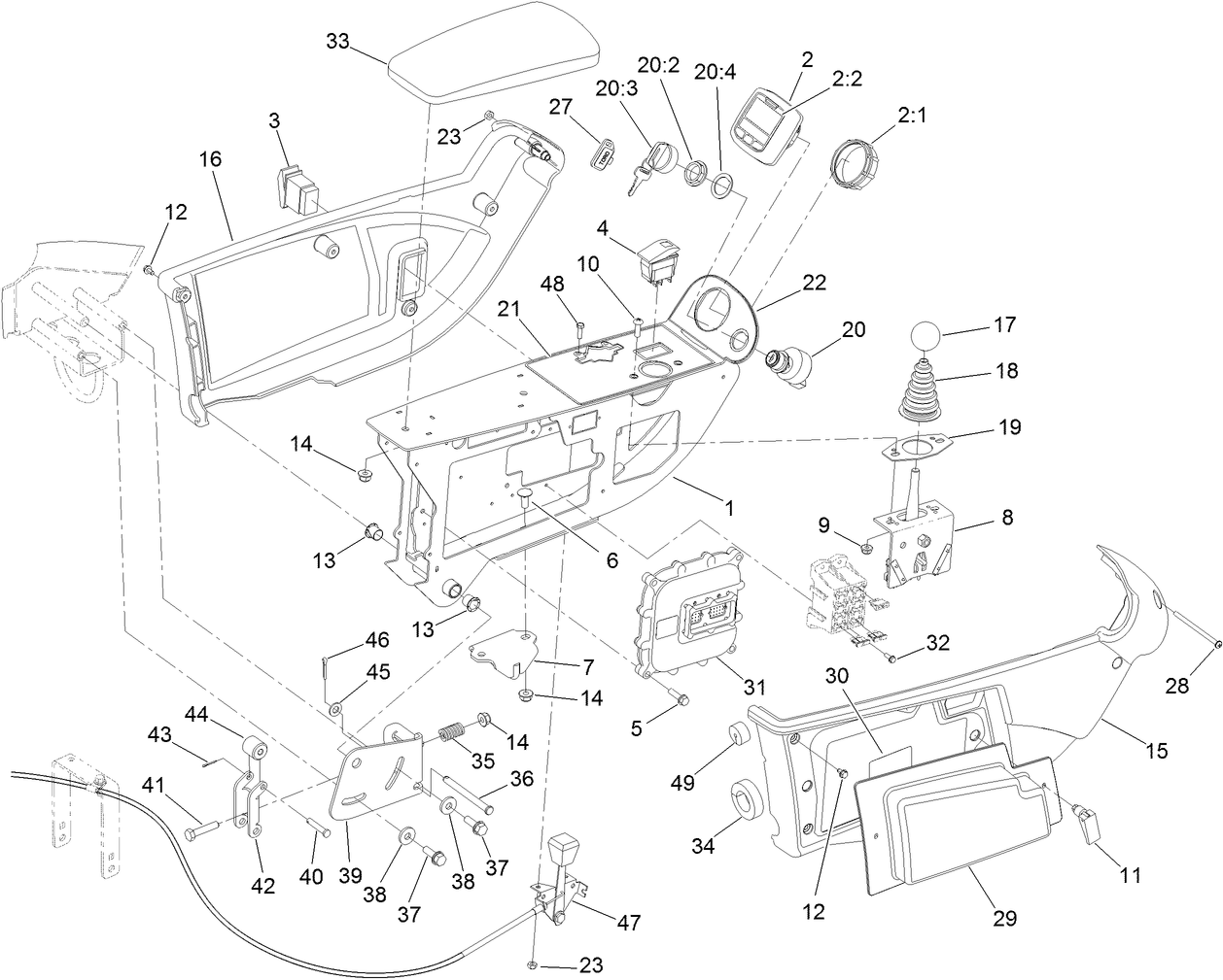 Console and Control Arm Assembly