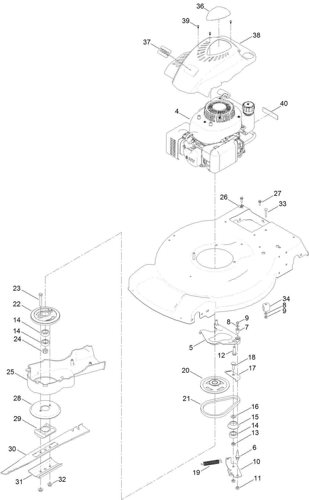 Engine and Blade Assembly