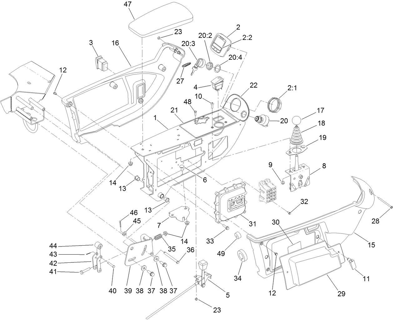 Console and Control Arm Assembly