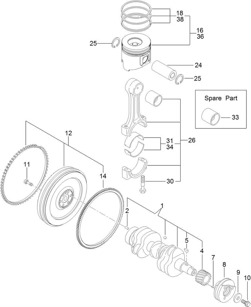 Crankshaft and Piston Assembly