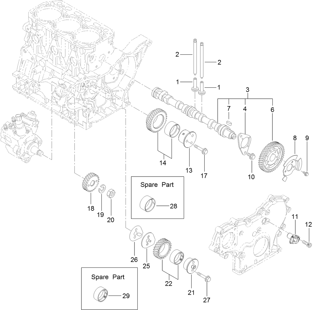 Camshaft and Driving Gear Assembly