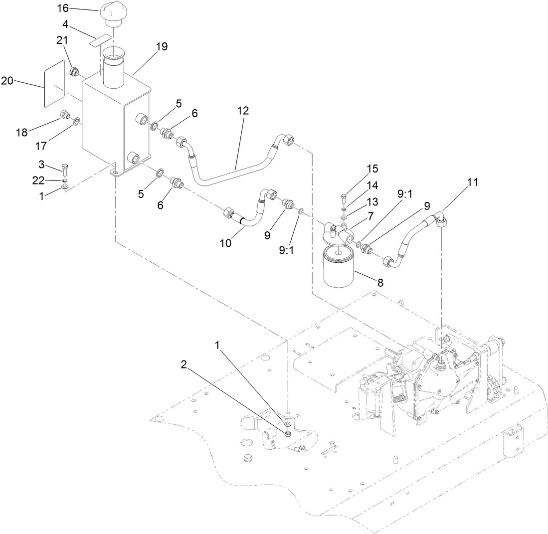 Hydraulic Tank and Hose Assembly