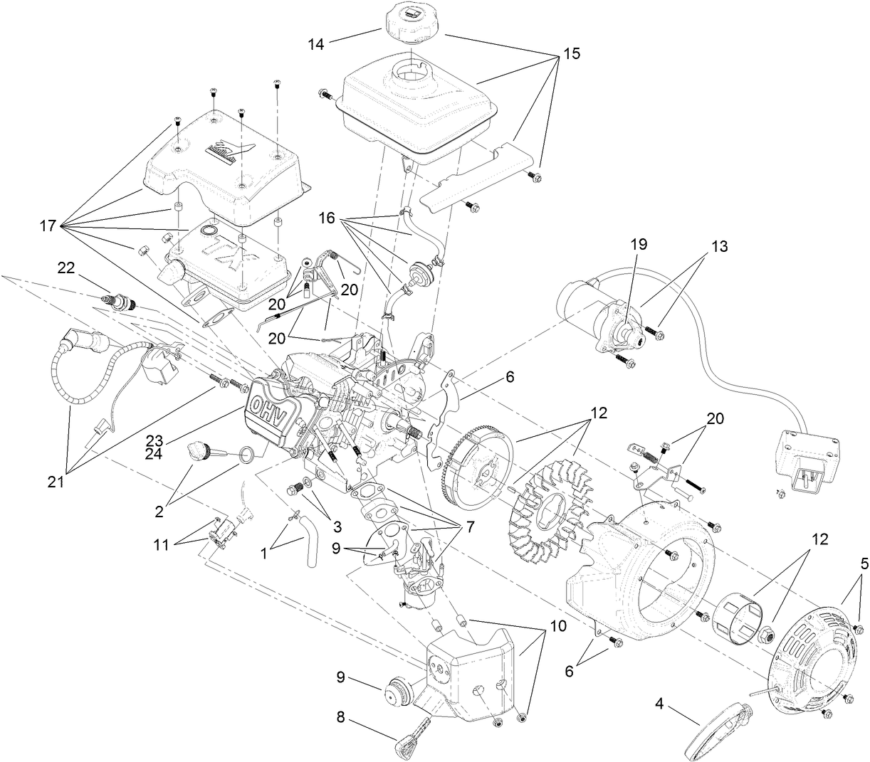 Electric Start Engine Component Assembly No. 119-1975