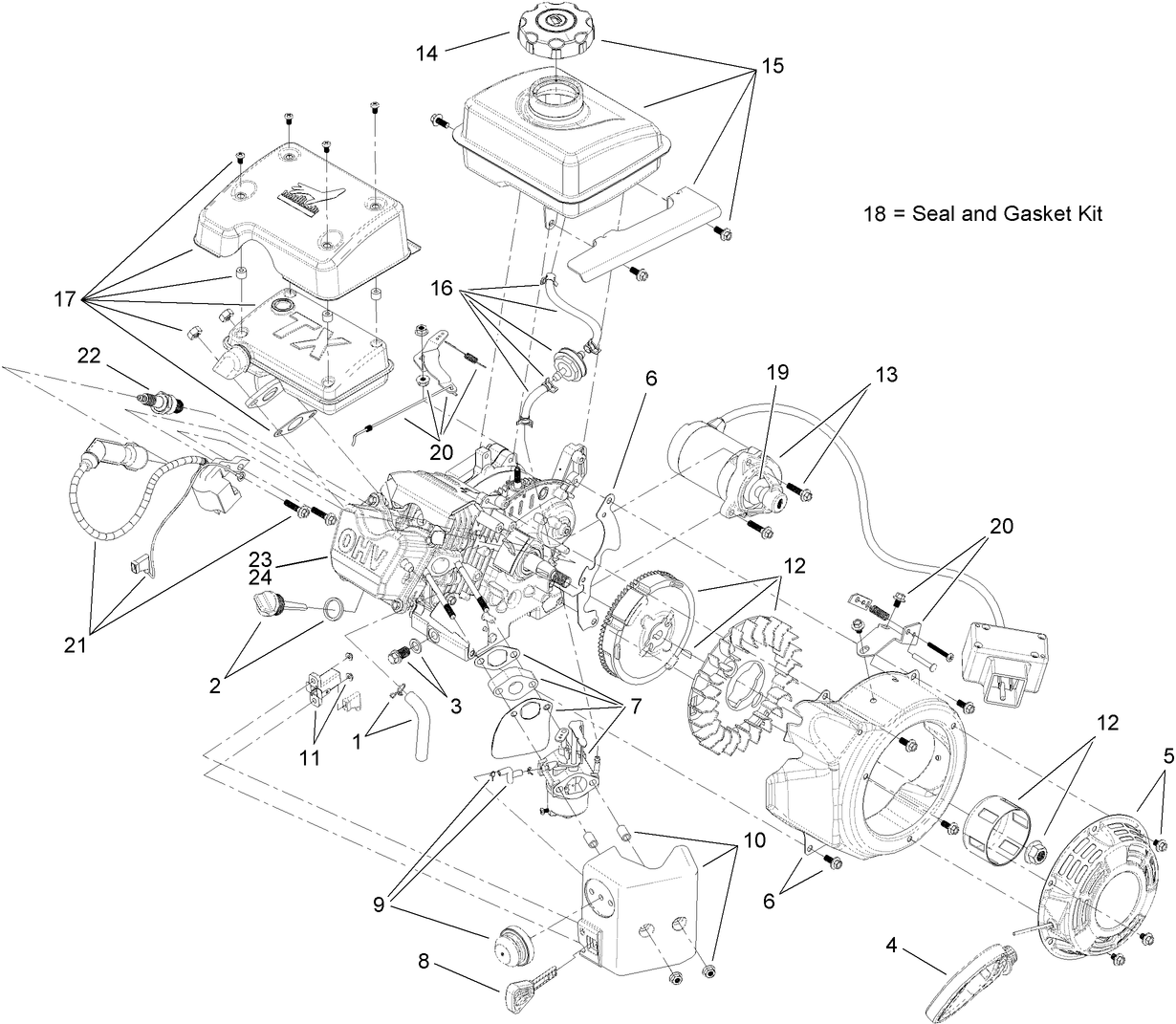 Electric Start Engine Component Assembly No. 119-1919