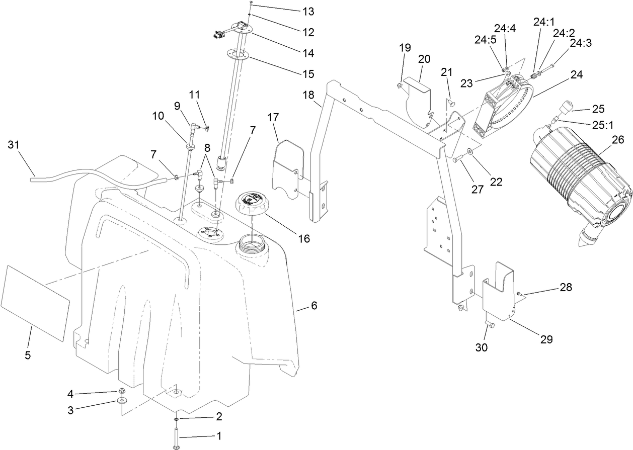 Fuel Tank and Air Cleaner Assembly