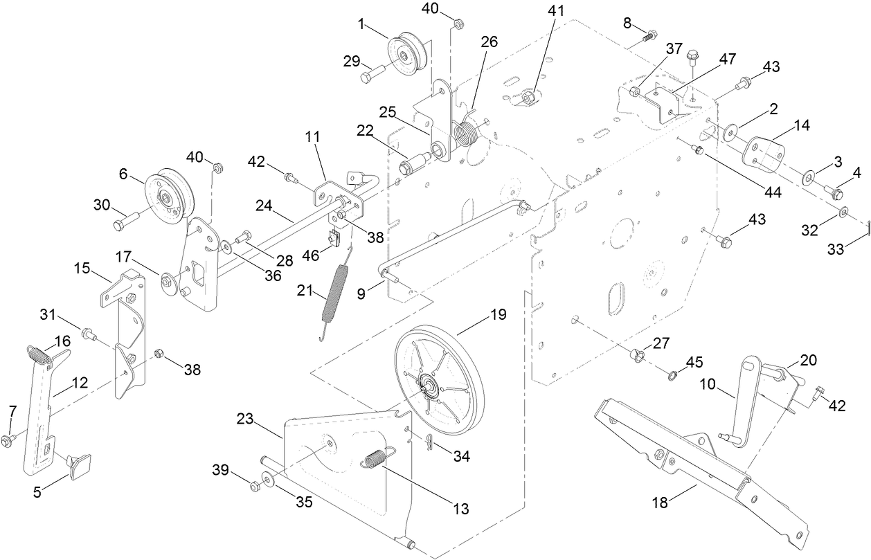 Idler Pulley and Linkage Assembly