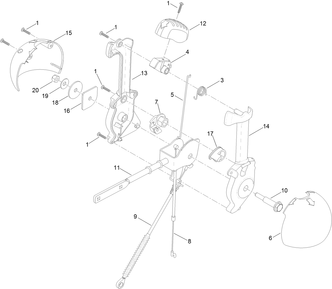 Lever Chute Control Assembly