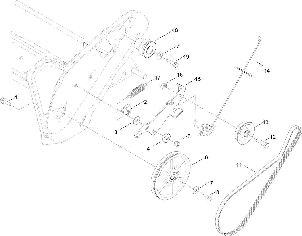Clutch Cable and Belt Drive Assembly