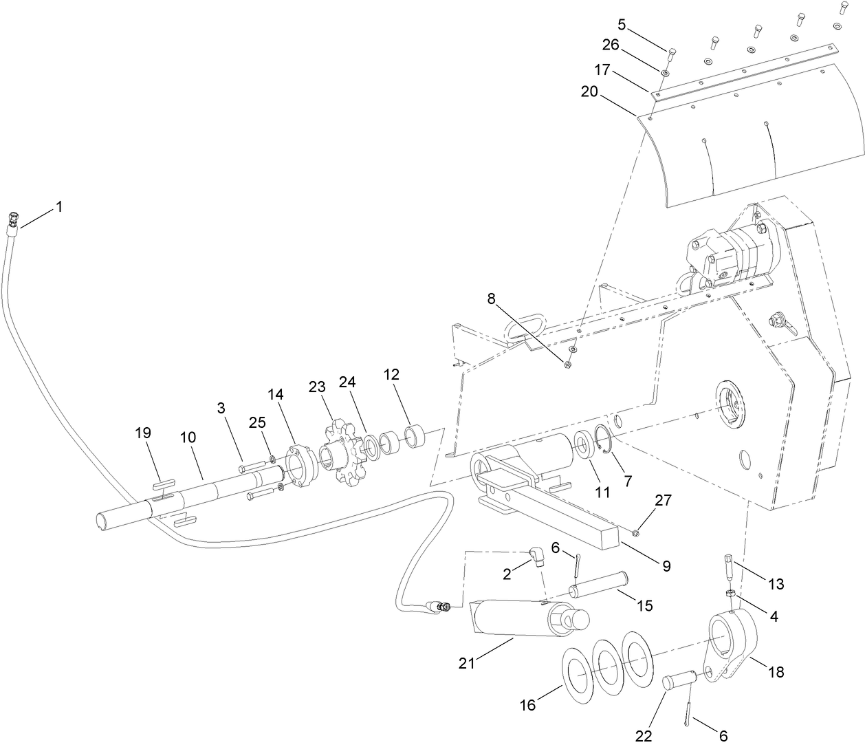 Boom Mount and Drive Shaft Assembly