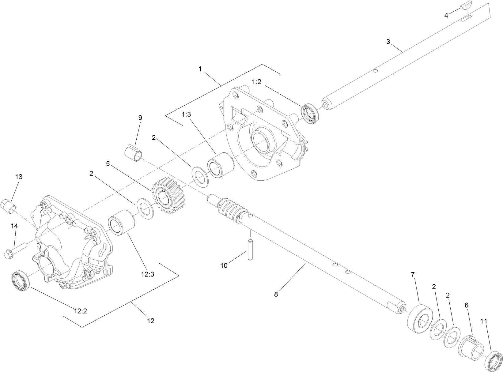 24 Inch Auger Gearcase Assembly No. 120-3859