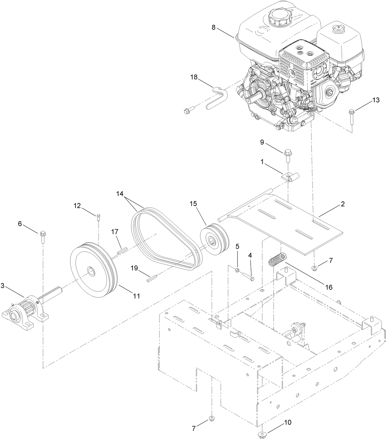 Engine and Belt Assembly