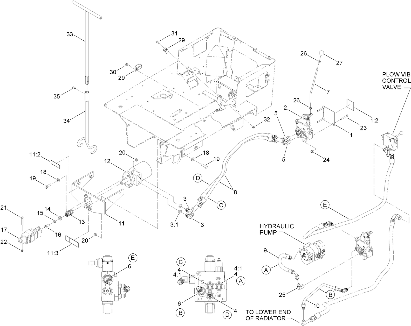 Hydro Valve and Plumbing Assembly