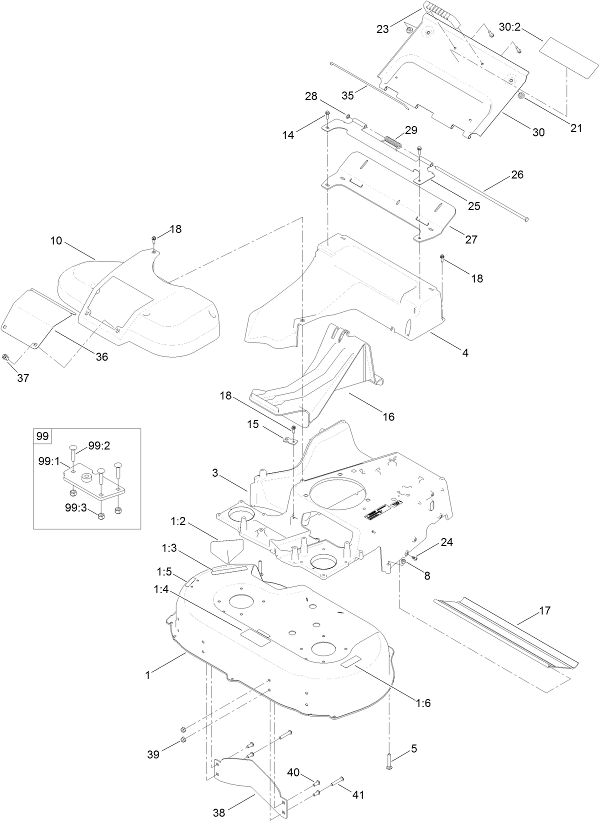 Deck, Frame and Chute Assembly