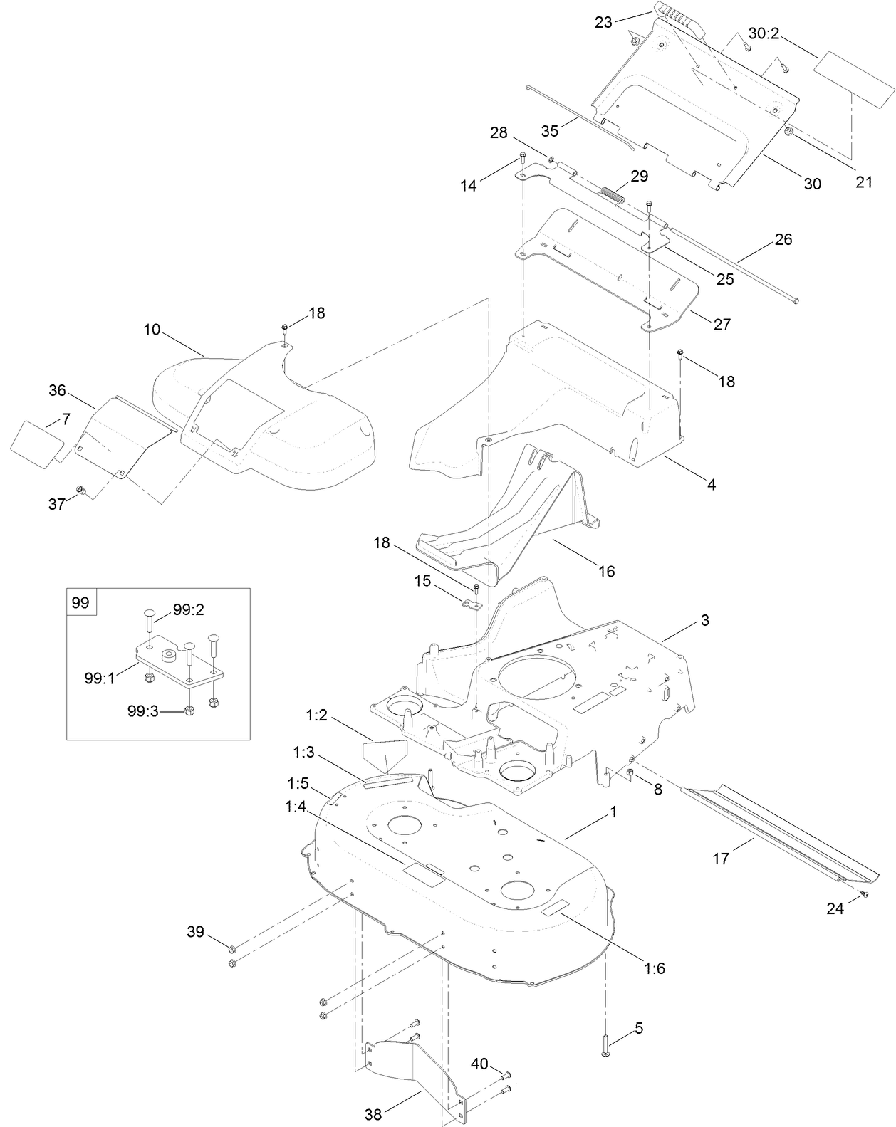 Deck, Frame and Chute Assembly