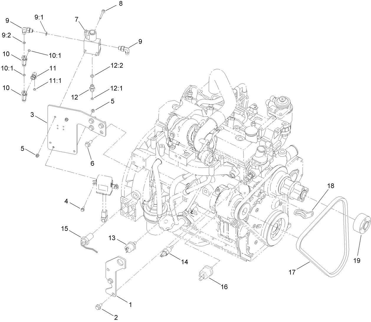 Engine Sensor and Belt Assembly