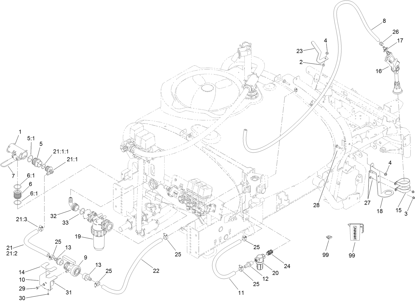 Spray Gun and Pressure Filter Assembly