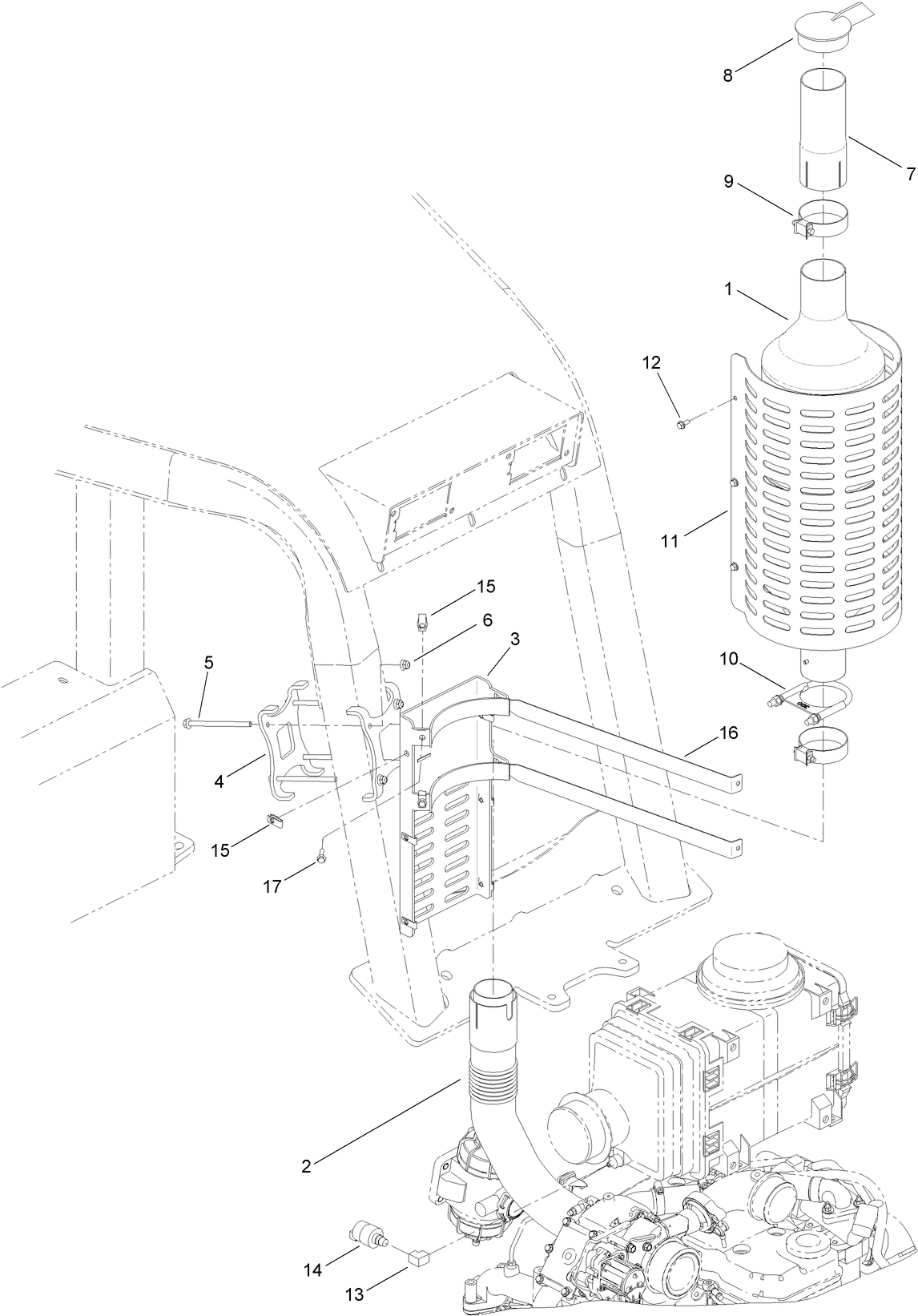 Muffler and Mounting Assembly