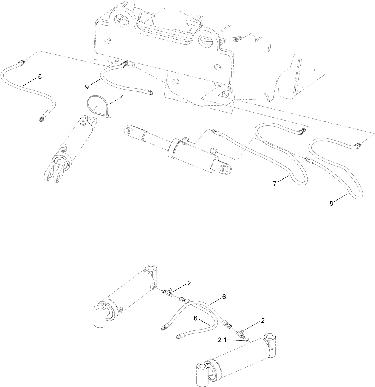 Backfill Blade Hydraulic Plumbing Assembly