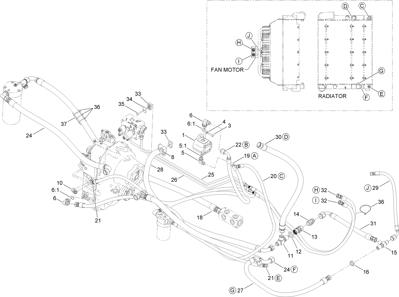 Hydraulic Plumbing Assembly