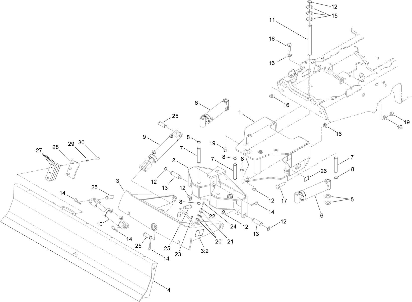 Backfill Blade and Mounting Assembly