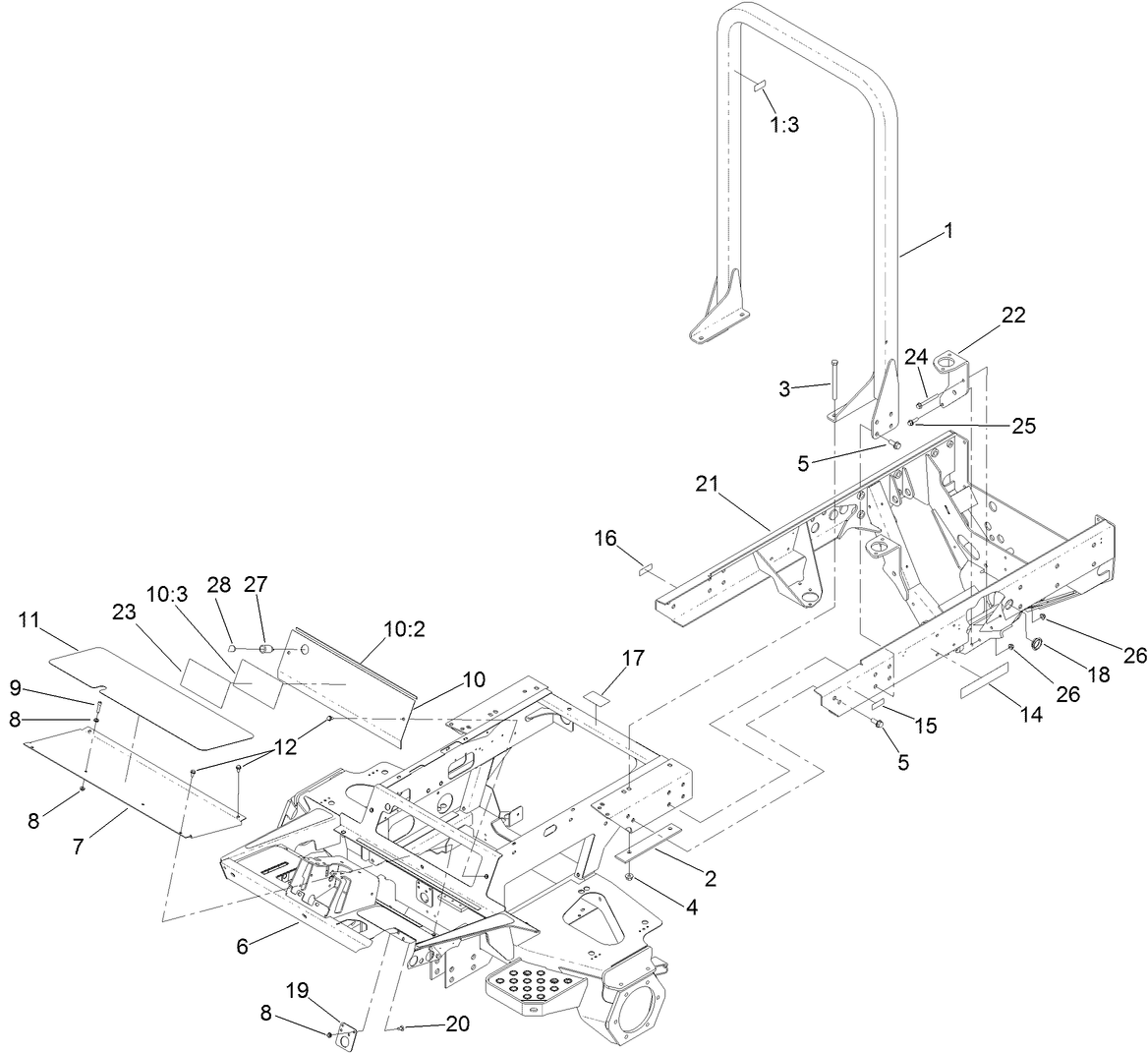 Frame and Roll-Over Protection System Assembly