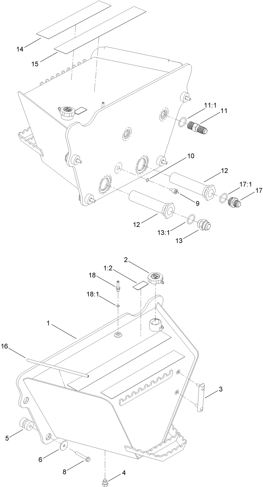 Hydraulic Tank Assembly No. 127-1242
