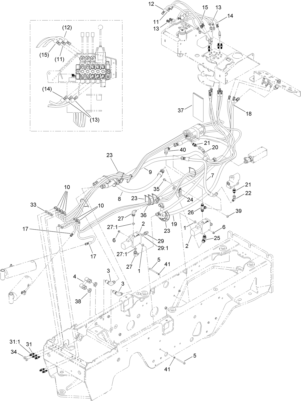 Directional Valve and Hydraulic Hose Assembly