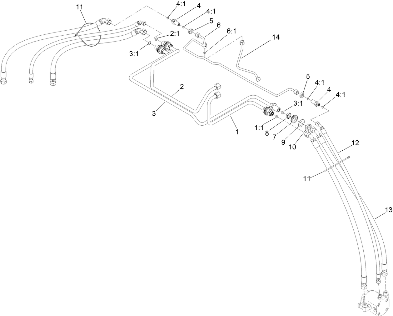 Rear Hydraulic Mow Circuit Assembly