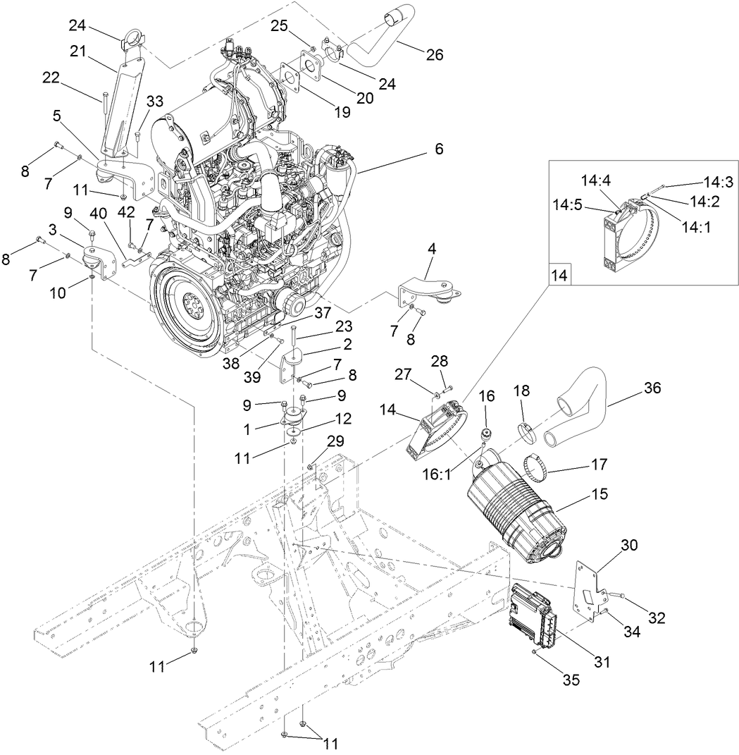 Engine and Air Cleaner Assembly