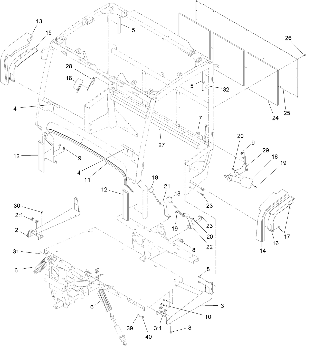 Cab Mount and Seal Assembly