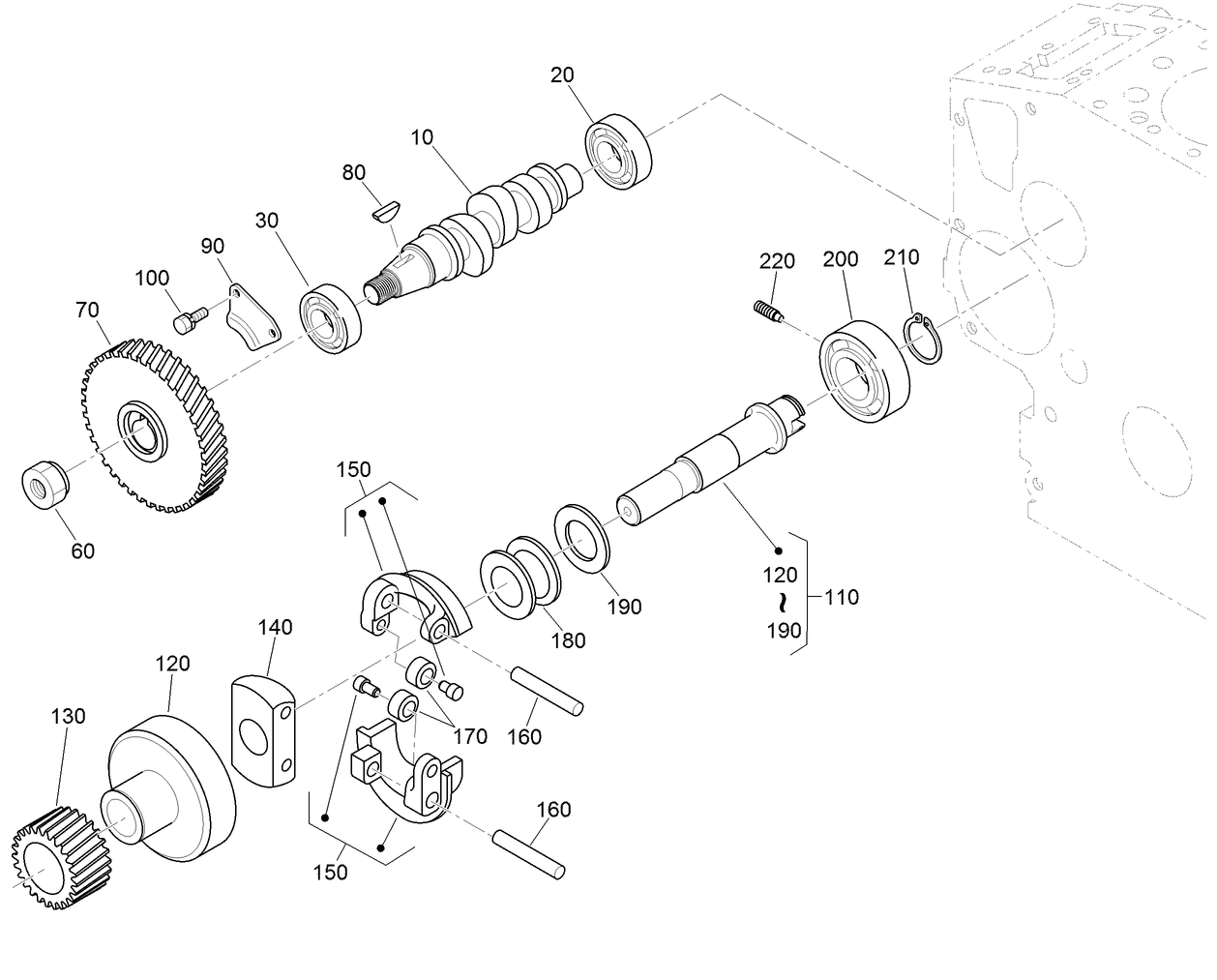 Fuel Camshaft and Governor Shaft Assembly