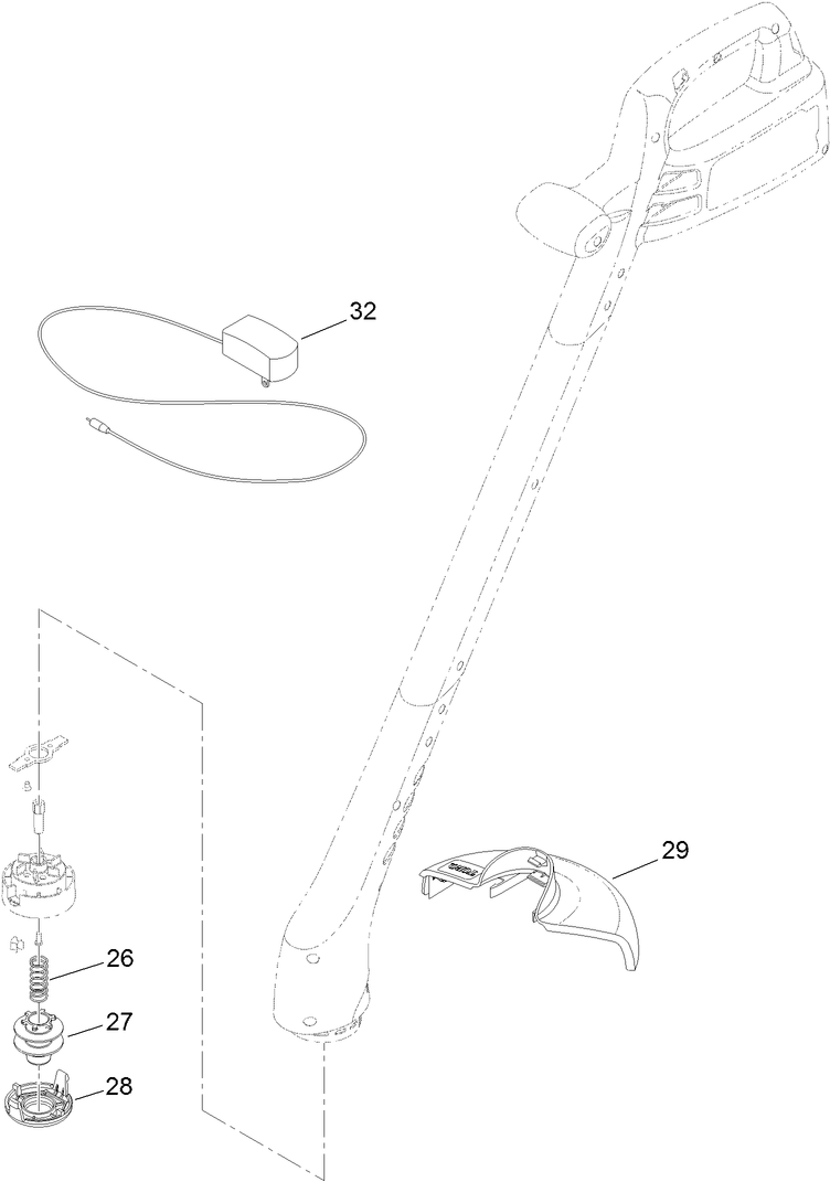 8 Inch Cordless Trimmer Assembly