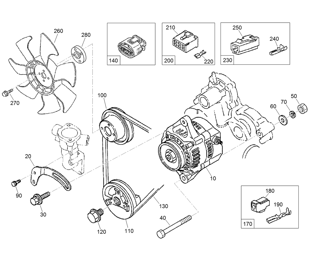 Alternator and Pulley Assembly
