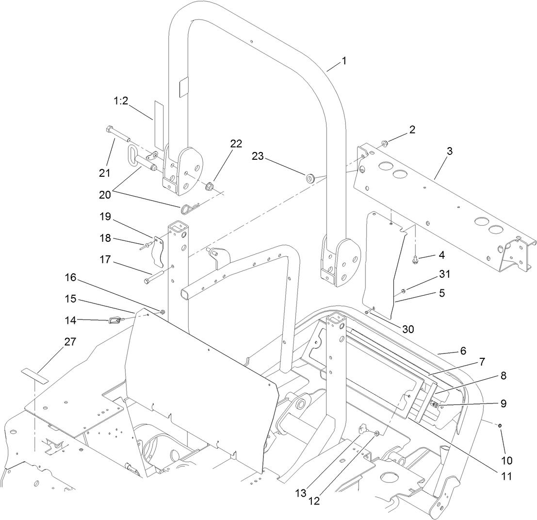 Rear Frame and ROPS Assembly