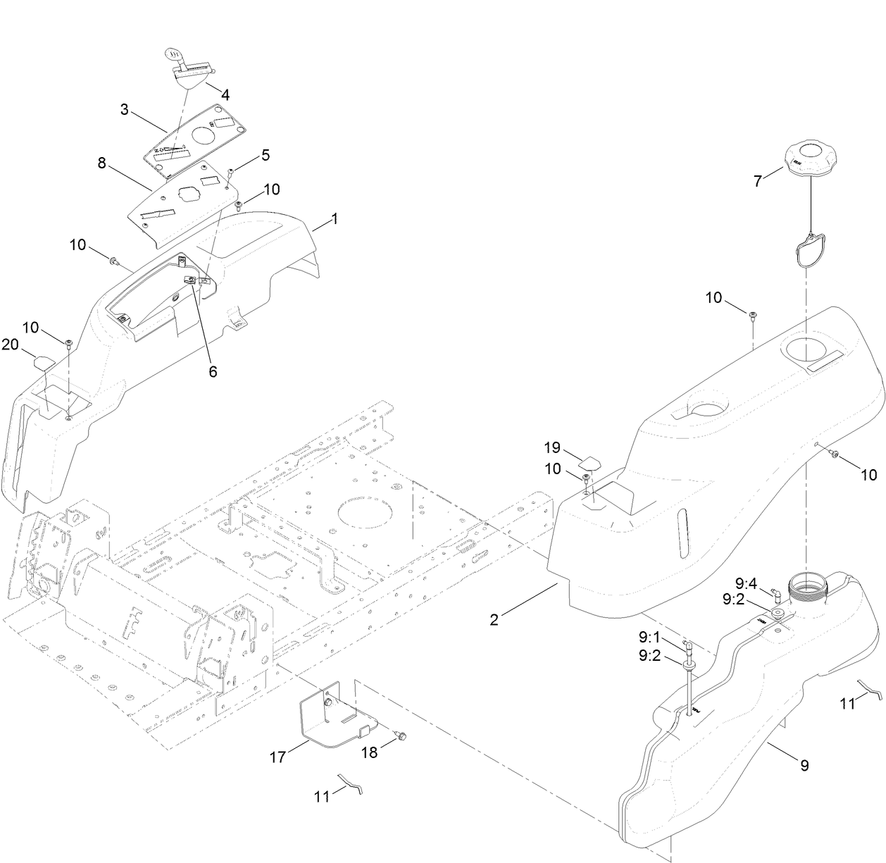 Body Styling and Fuel Tank Assembly