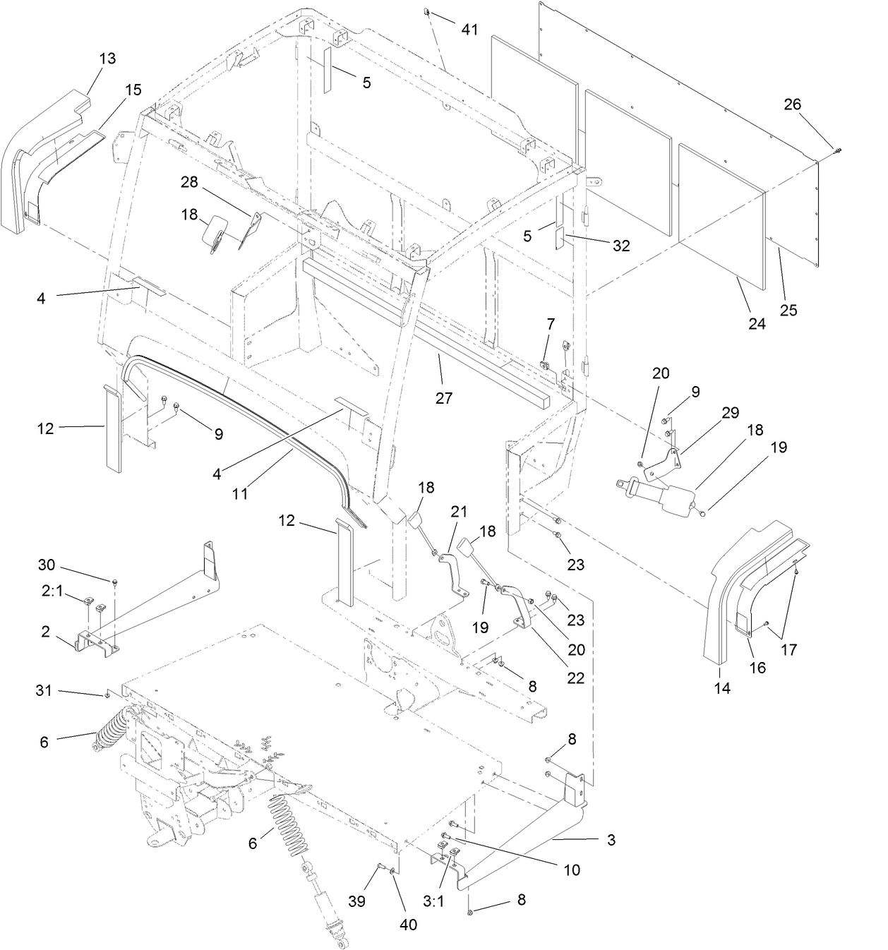 Cab Mount and Seal Assembly
