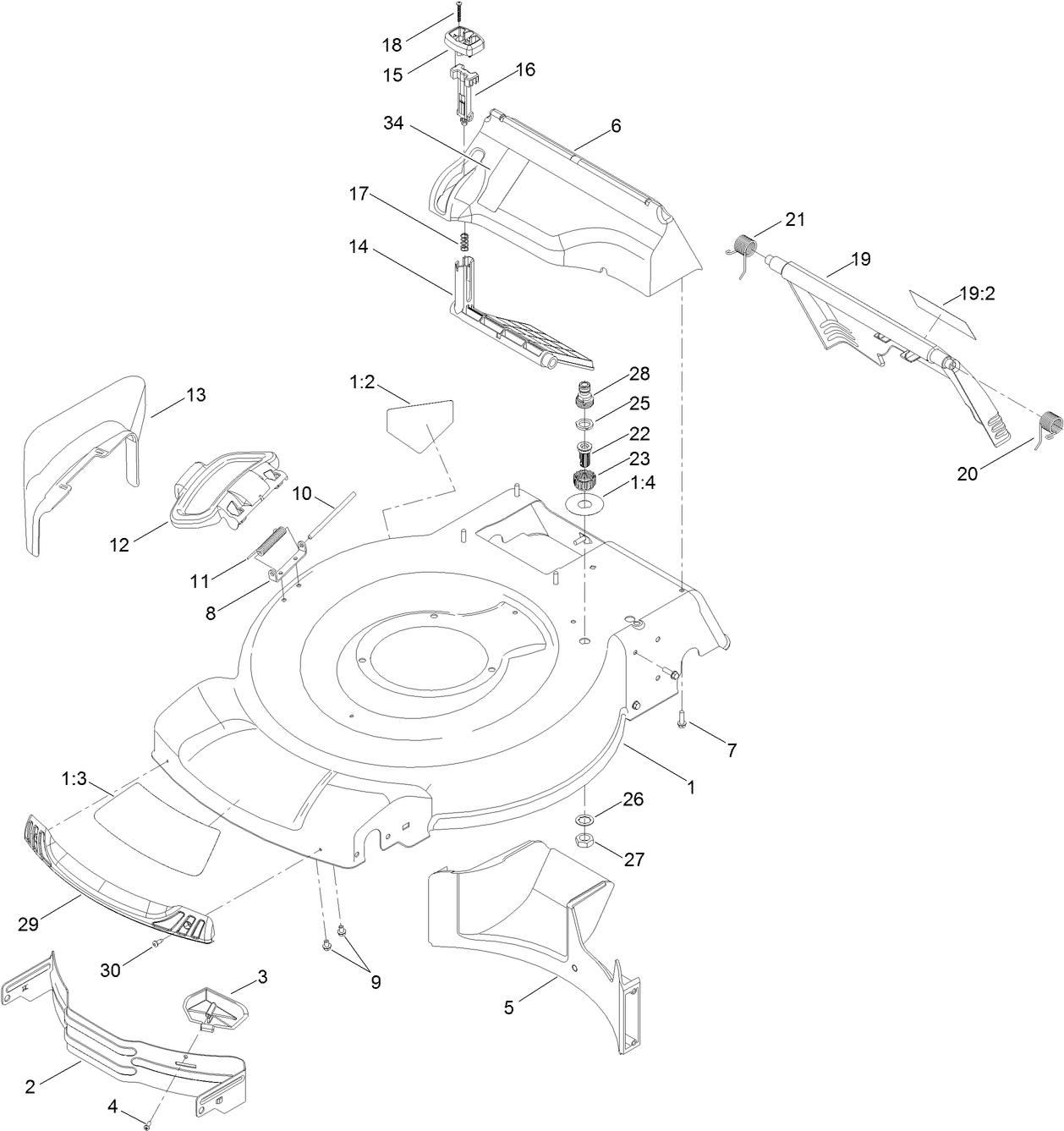 Deck, Side Chute and Rear Door Assembly