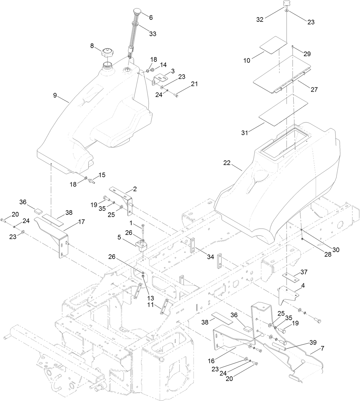 Fuel Tank and Storage Pod Assembly