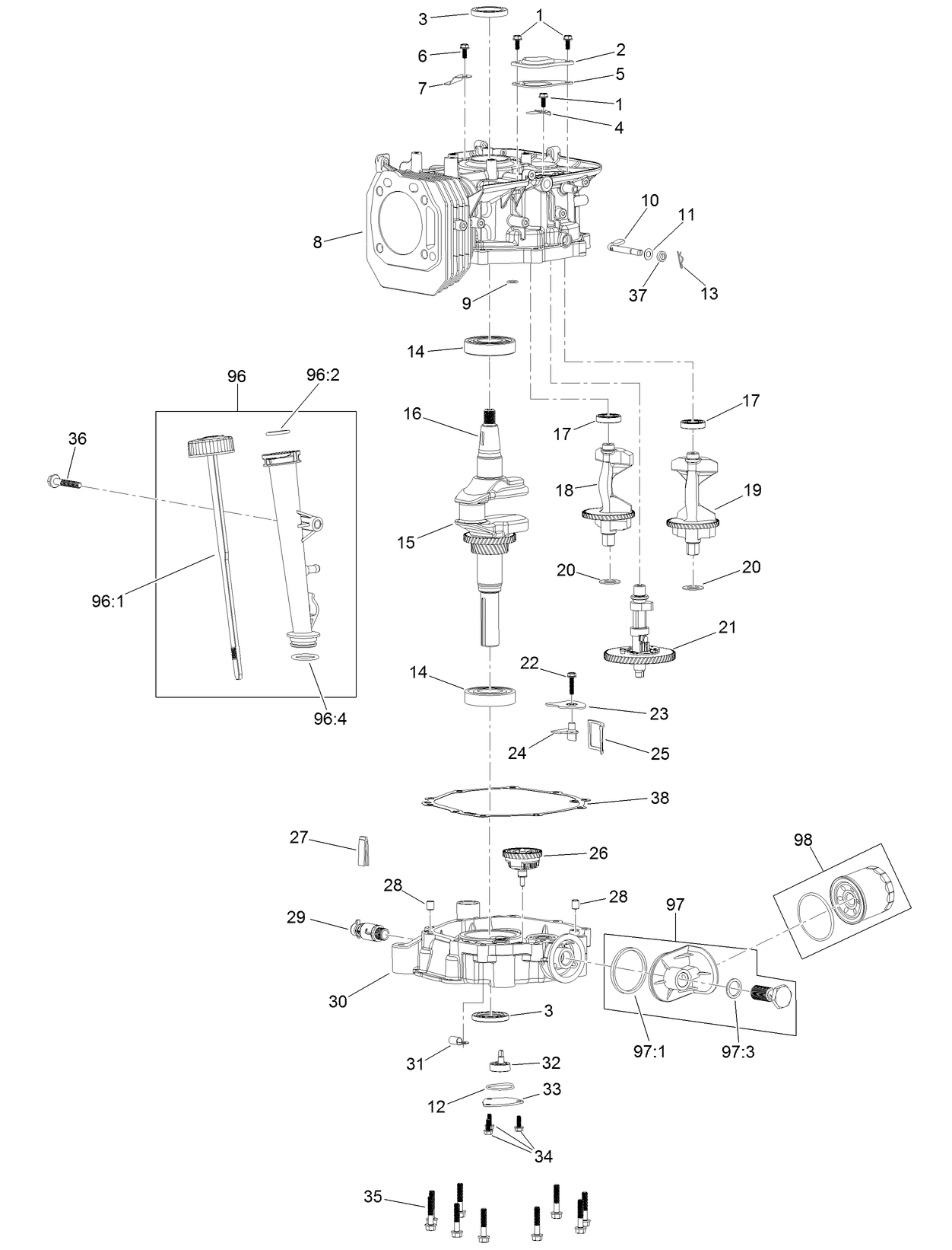 Crankcase Assembly Engine Assembly No. 121-0412