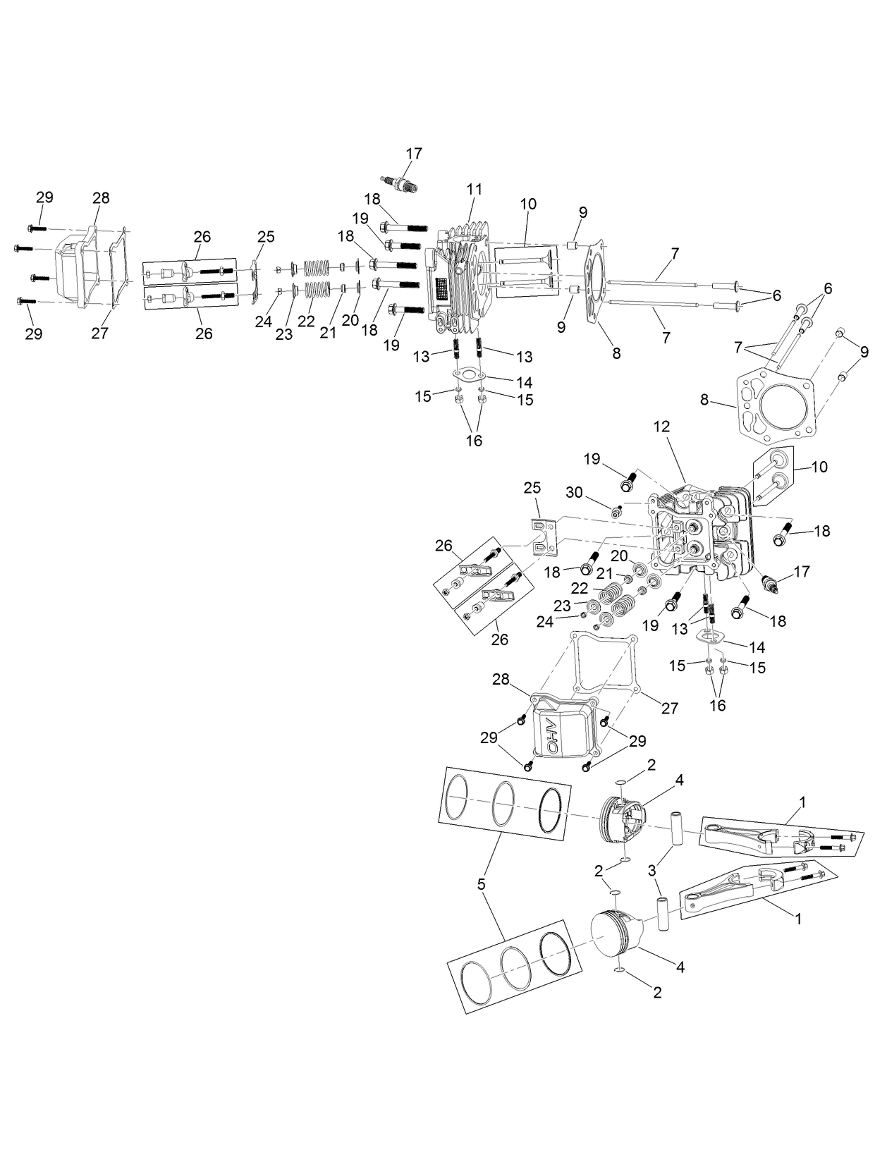 Piston and Cylinder Head Assembly