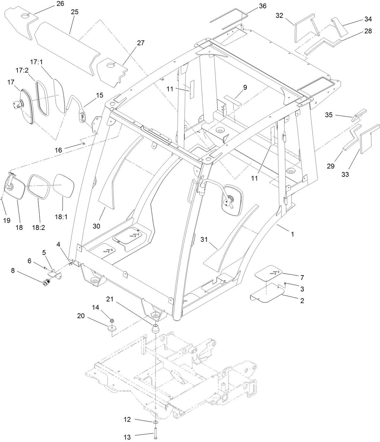 Frame, Mount and Seal Assembly
