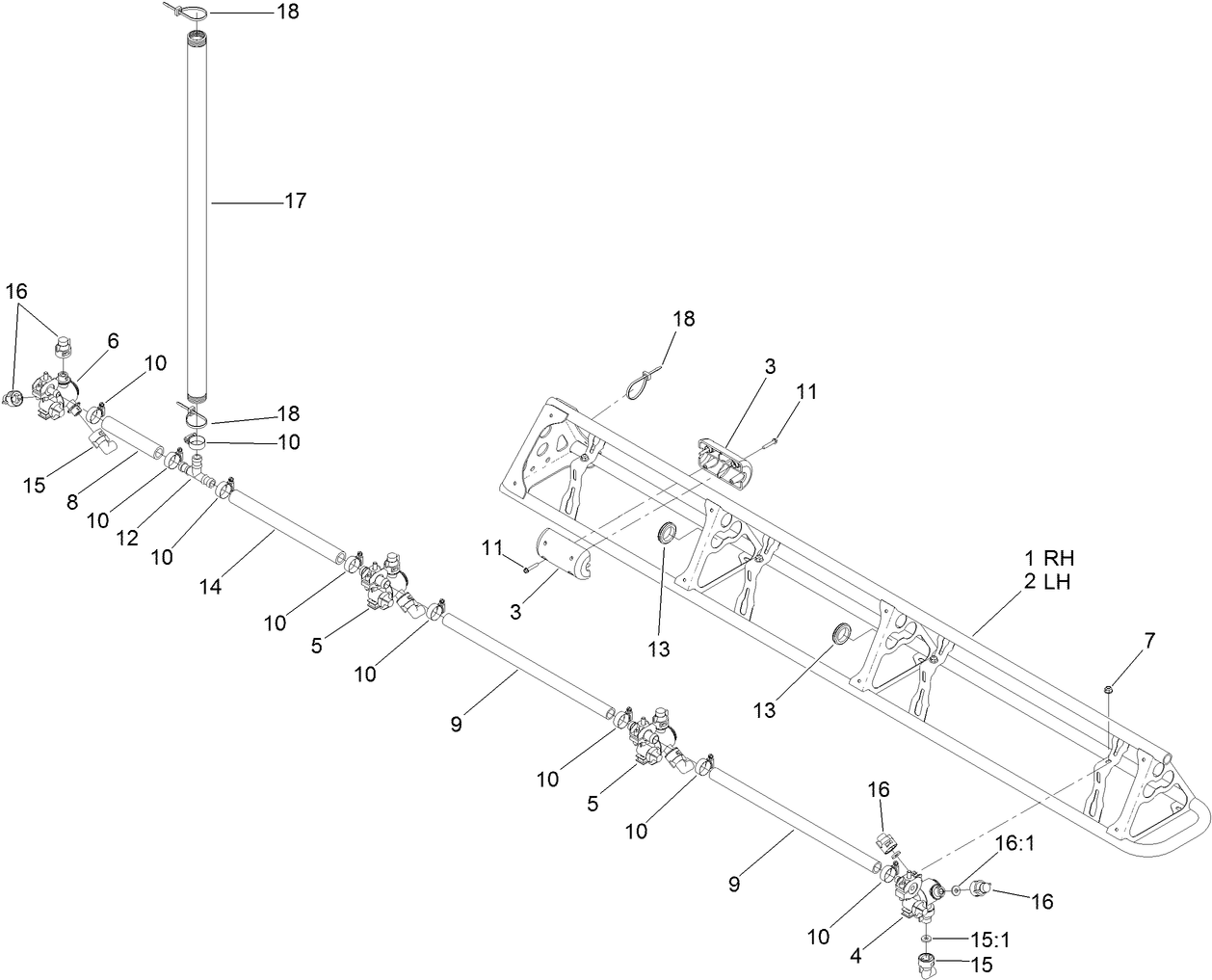 Left and Right Hand Boom Assembly