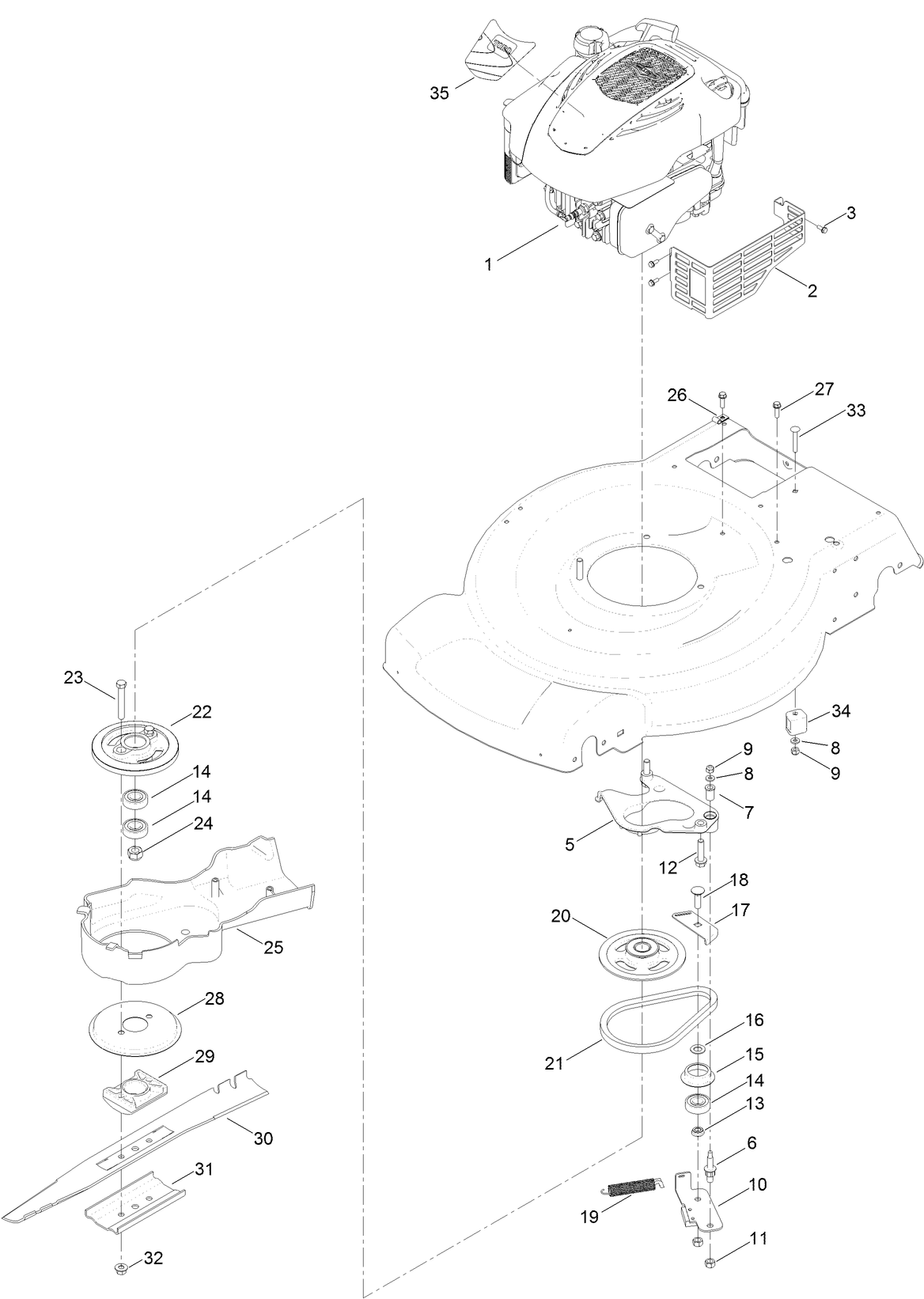 Engine and Blade Assembly