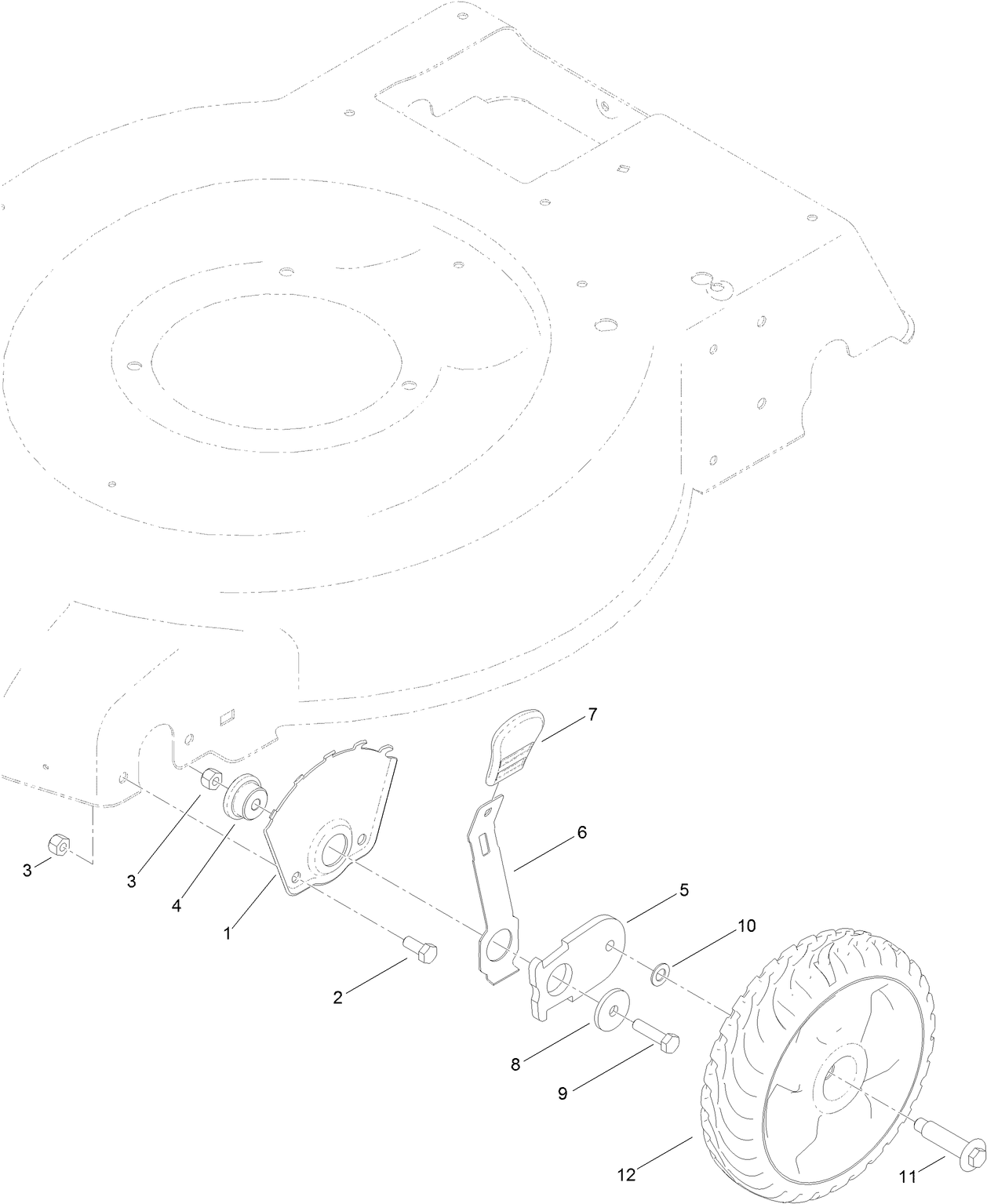 Front Wheel and Height-of-Cut Assembly