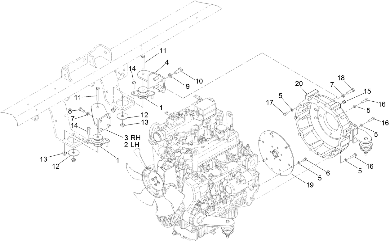 Engine Mounting and Bell Housing Assembly